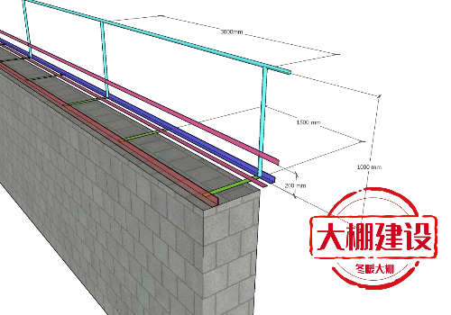 磚墻蔬菜大棚建設(shè)的后墻加裝防護欄